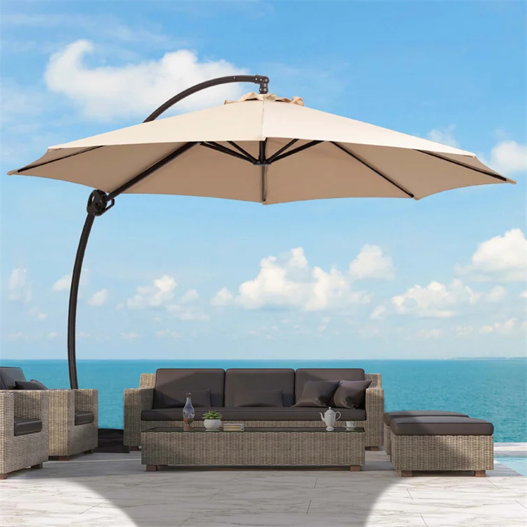 11FT curvy Cantilever Patio ऑफसेट हँगिंग छत्री