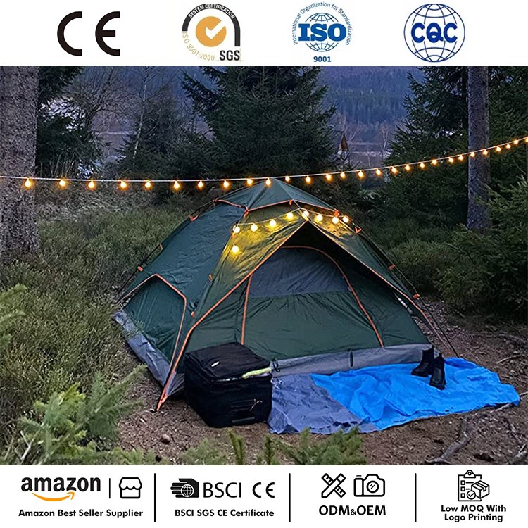 कॅम्पिंग वॉटरप्रूफ स्वयंचलित 3 व्यक्ती तंबू