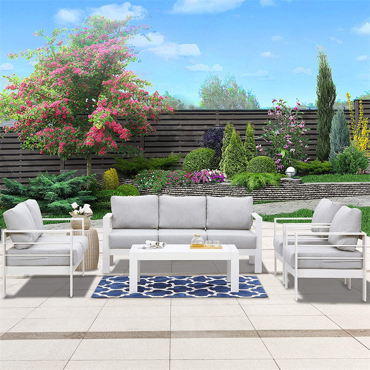 5-Pcs सेट अॅल्युमिनियम पॅटिओ चॅट सेट